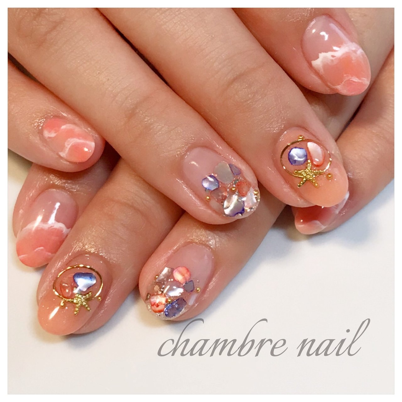 夏 海 リゾート 女子会 ハンド Chambre Nailのネイルデザイン No ネイルブック