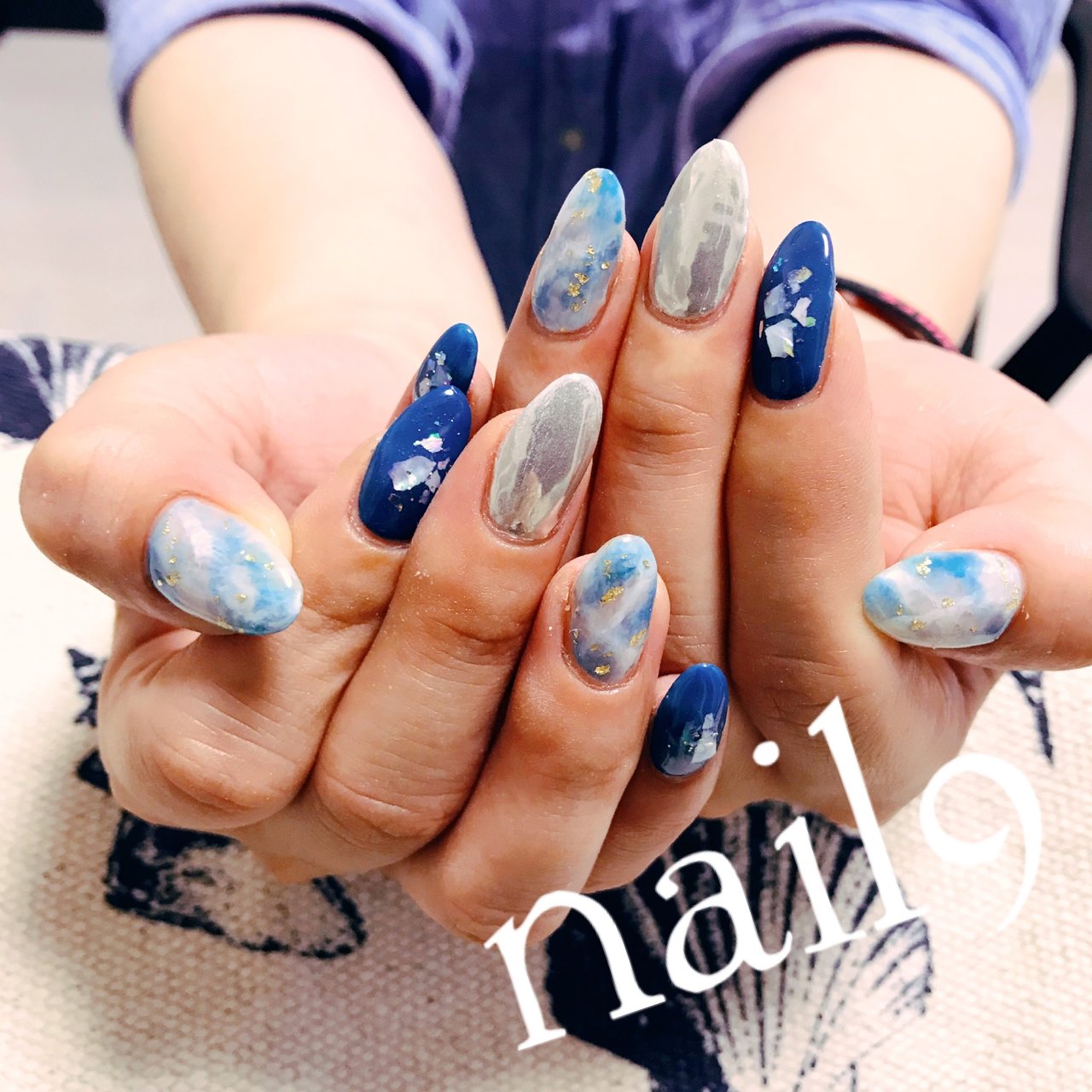 夏 オールシーズン ハンド ミディアム ホワイト Nail9のネイルデザイン No ネイルブック