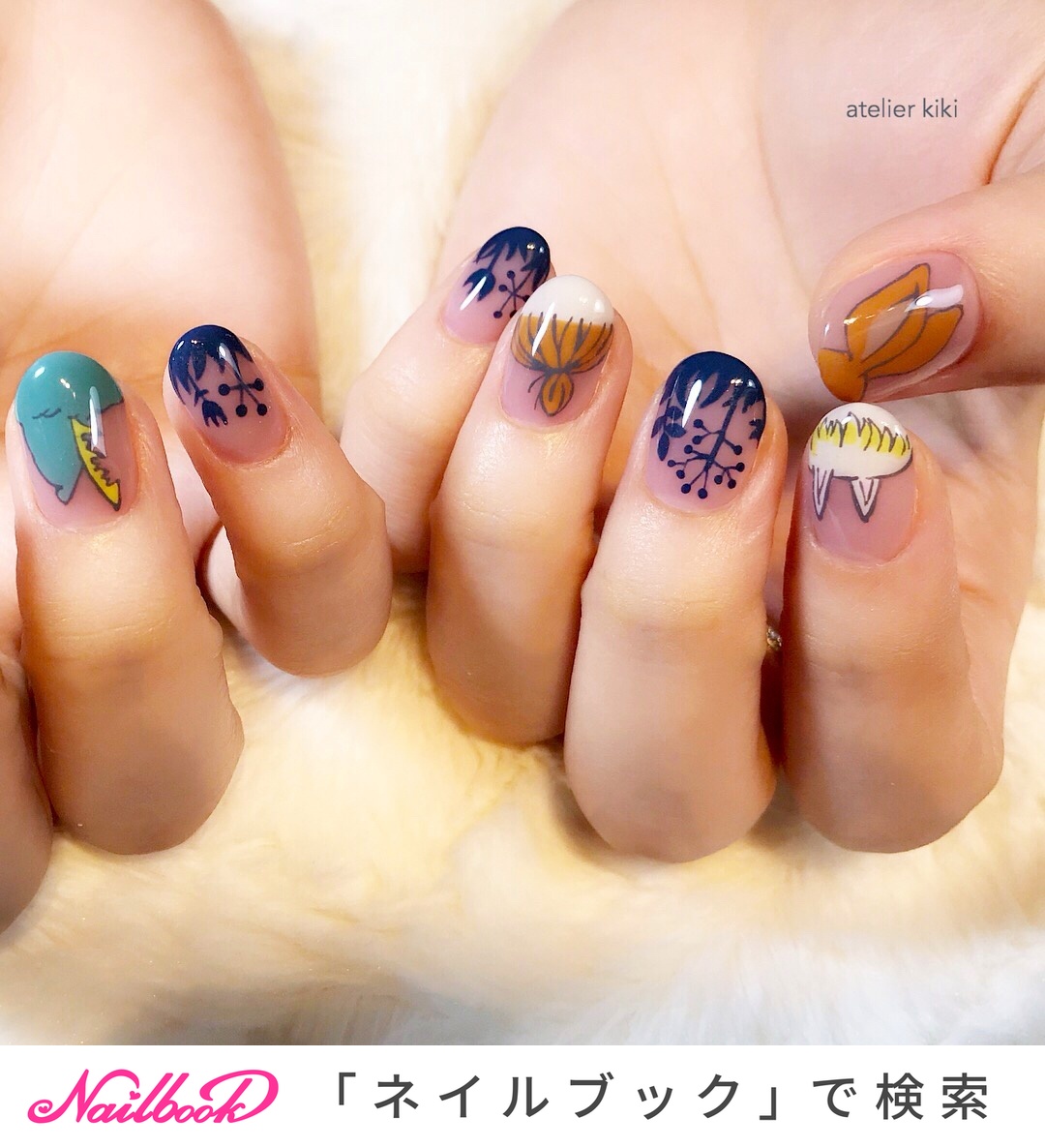 隠れサザエさんのネイルデザイン ネイルブック