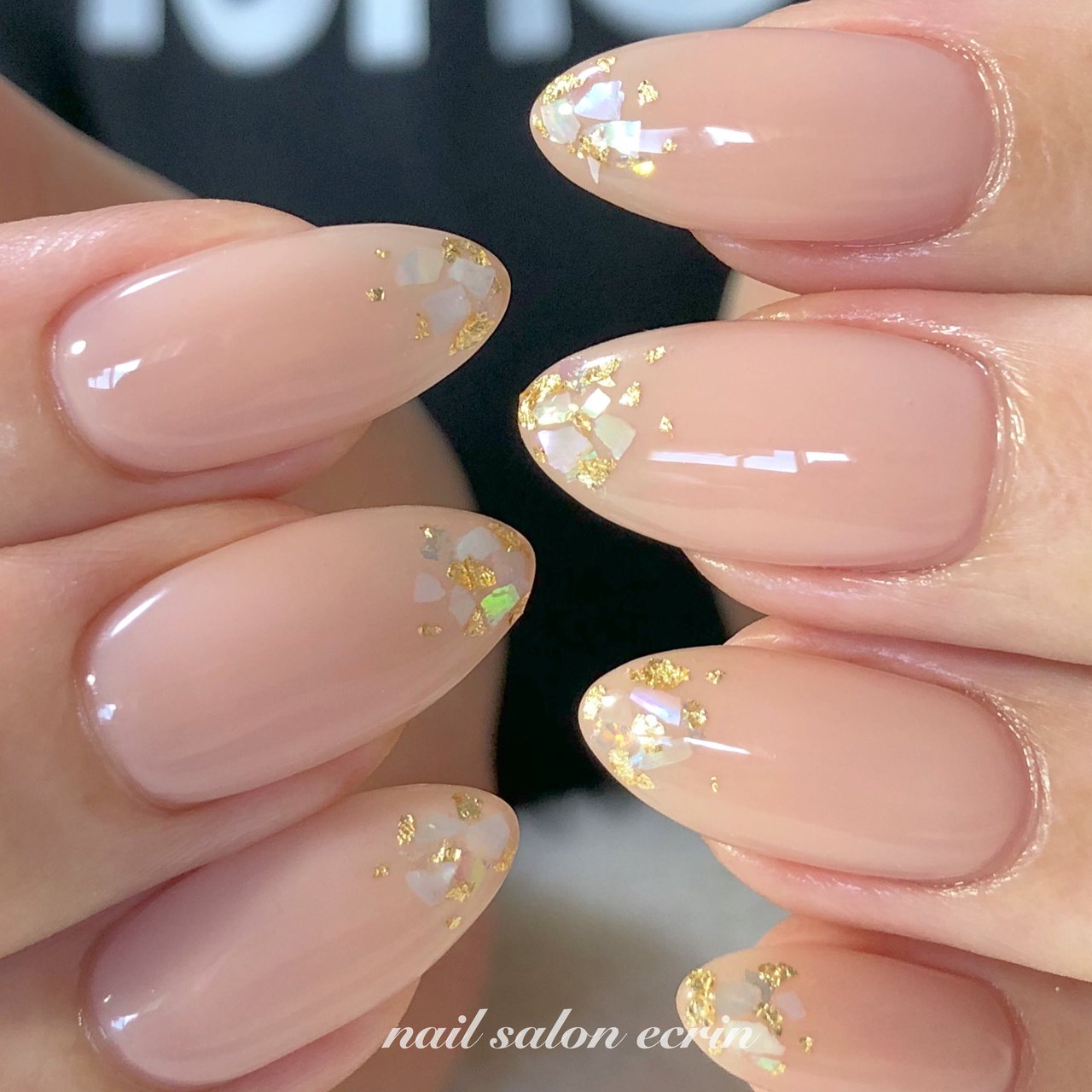 春 夏 ハンド シェル ベージュ Nail Ecrinのネイルデザイン No ネイルブック