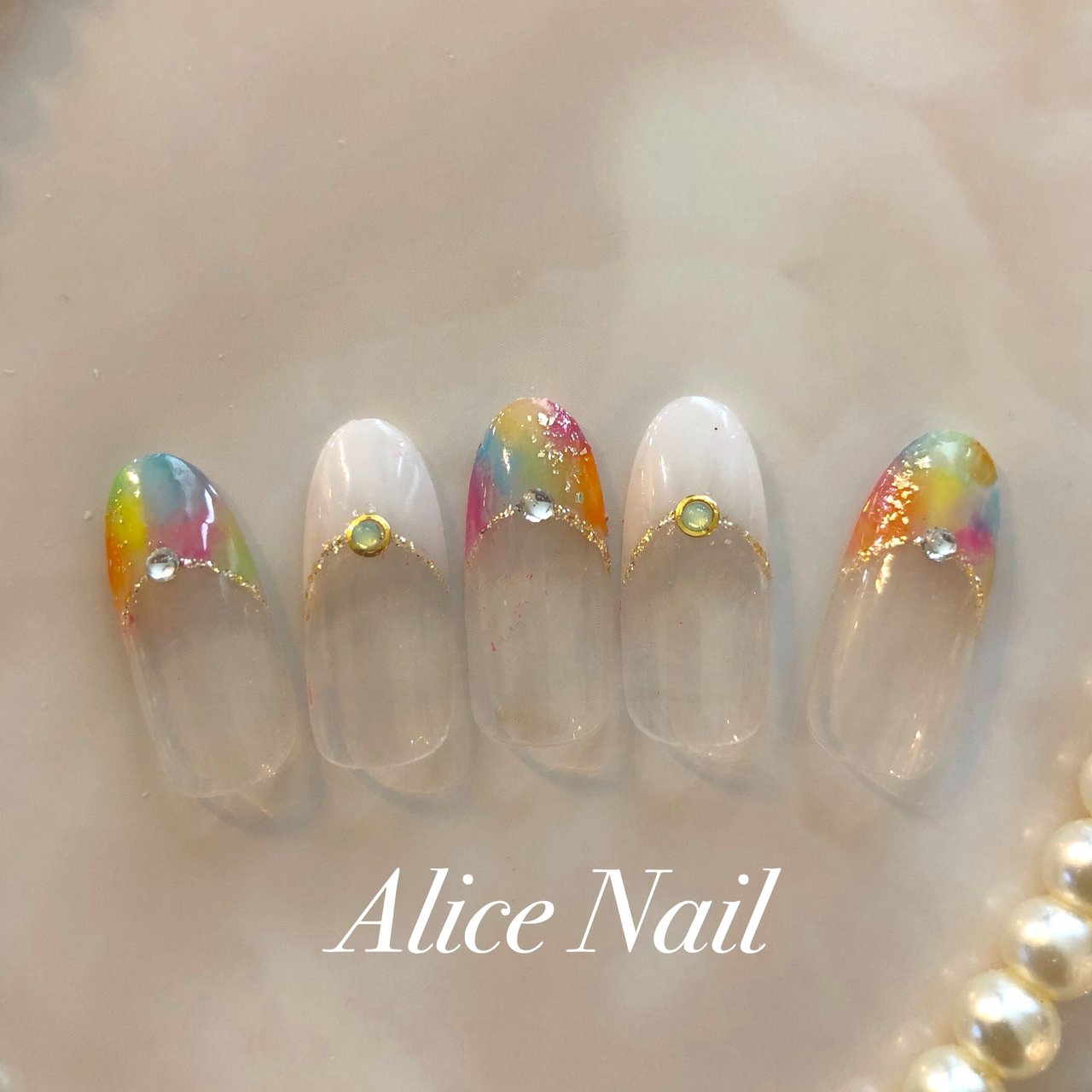 春 夏 海 ハンド フレンチ Alicenailのネイルデザイン No ネイルブック