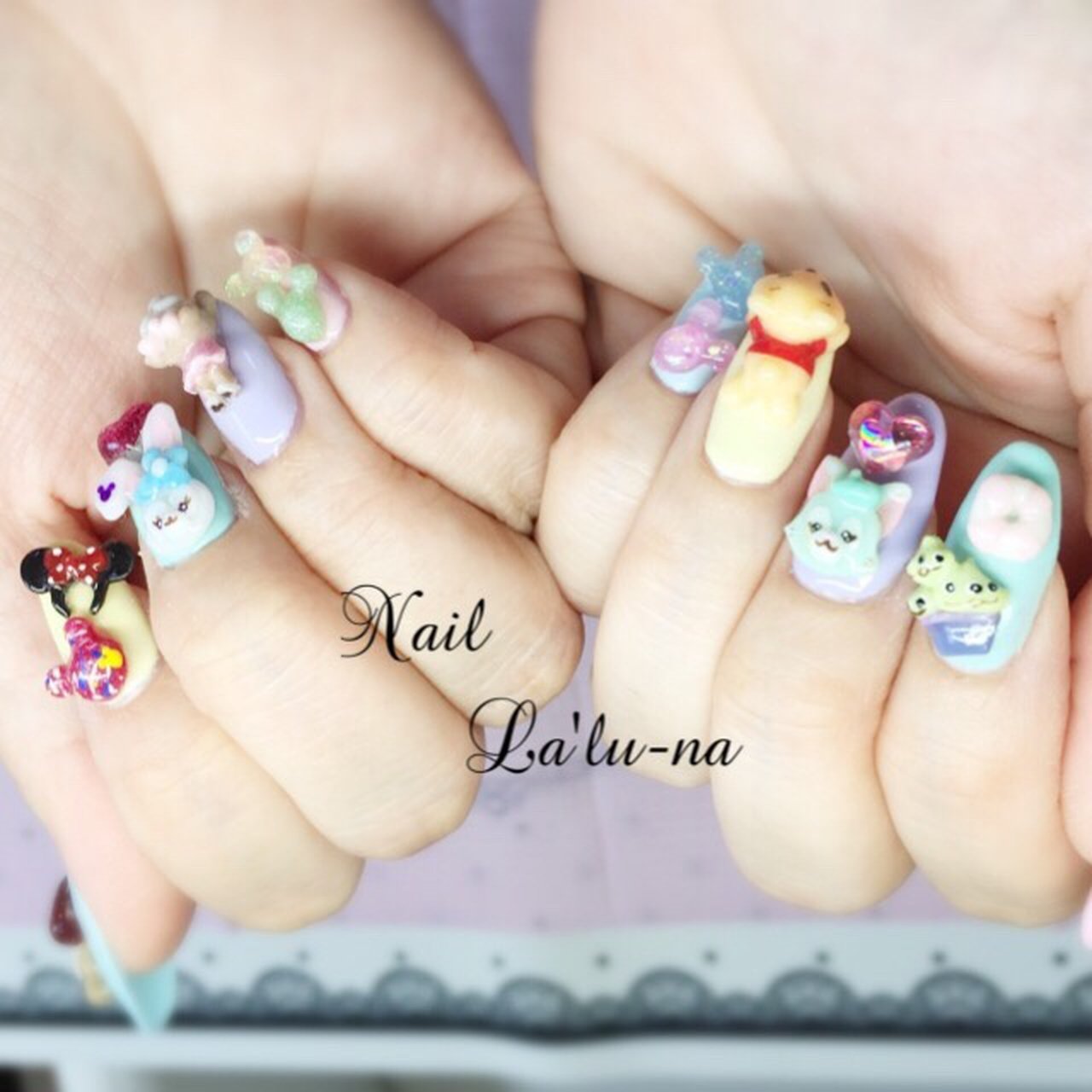 オールシーズン 旅行 ハンド キャラクター 3d Nail La Lu Naのネイルデザイン No ネイルブック