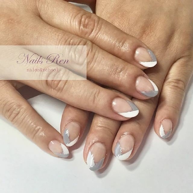 オールシーズン オフィス ハンド シンプル フレンチ Nails Ren 山口のネイルデザイン No ネイルブック