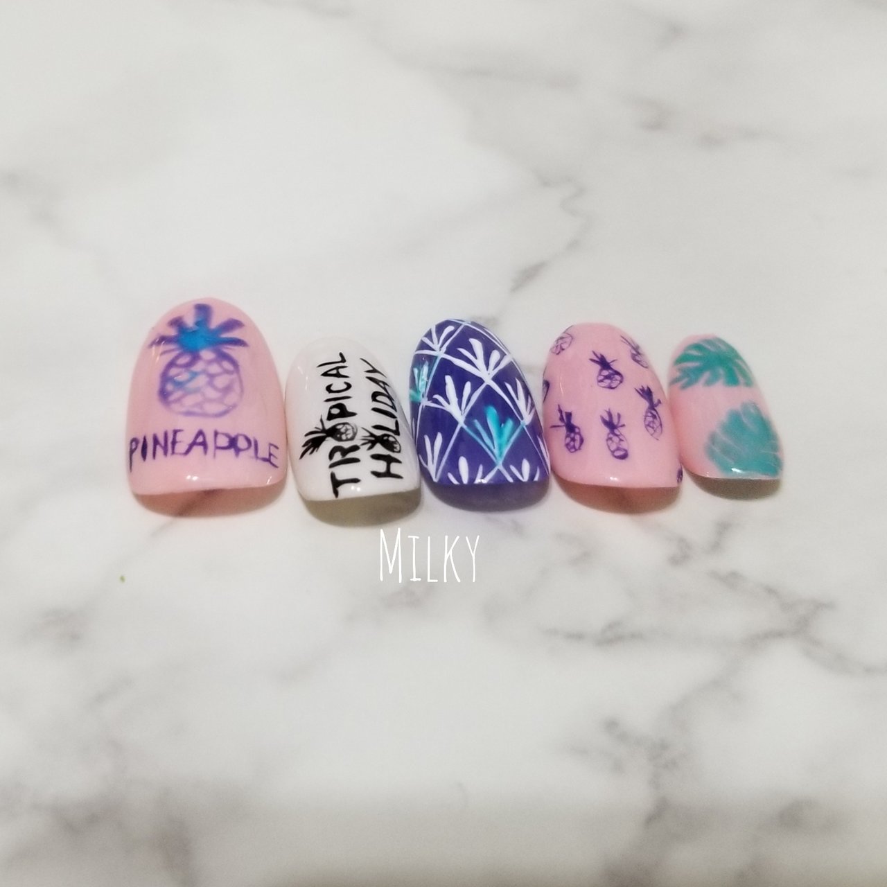 夏 旅行 海 リゾート ハンド Milky 1018のネイルデザイン No ネイルブック