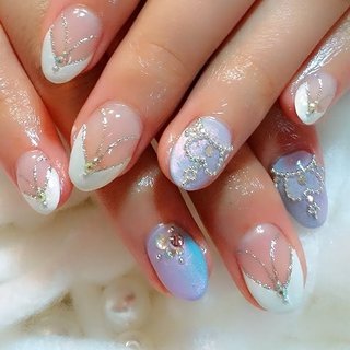 ジャスミン ウェディングネイル ブライダルネイル マグネットネイル