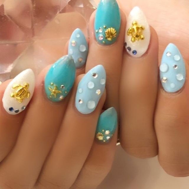 夏 海 リゾート 水滴 3d Nailsgogo Shibuya Nailsalonのネイルデザイン No ネイルブック