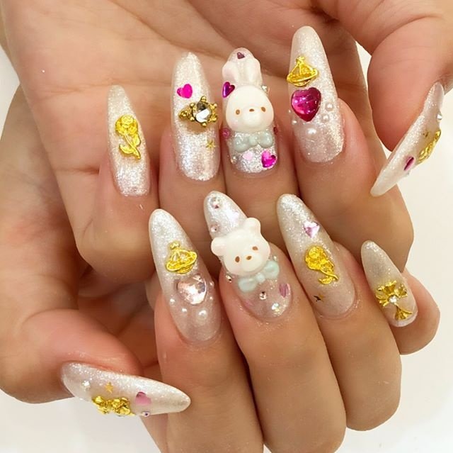 夏 オールシーズン ハンド 3d ロング Nailsgogo Shibuya Nailsalonのネイルデザイン No ネイル ブック