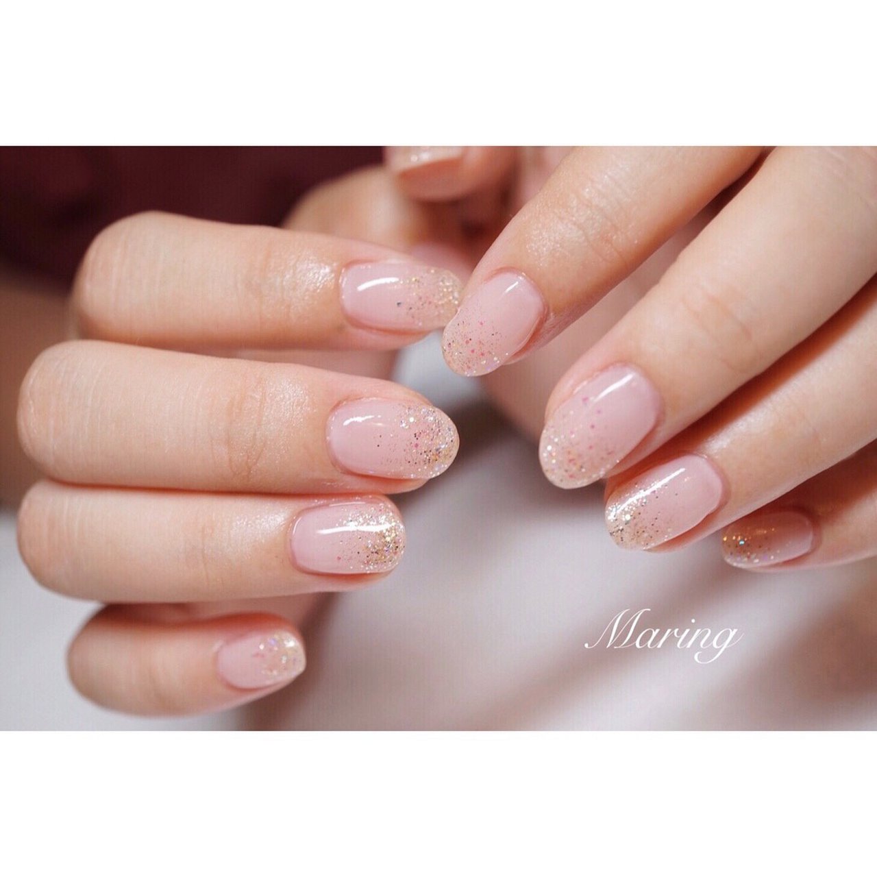 夏 オフィス ハンド グラデーション ラメ Nailsalon Maring マリング のネイルデザイン No ネイルブック