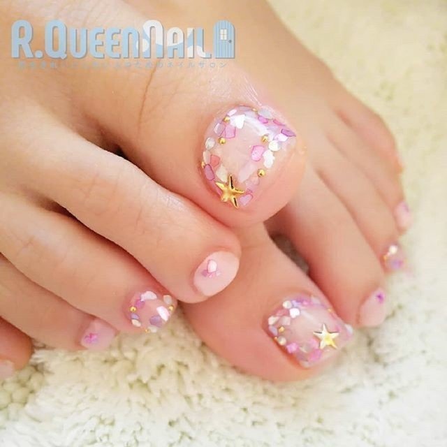 春 夏 海 浴衣 フット 今村しほり 千葉 R Queennailのネイルデザイン No ネイルブック