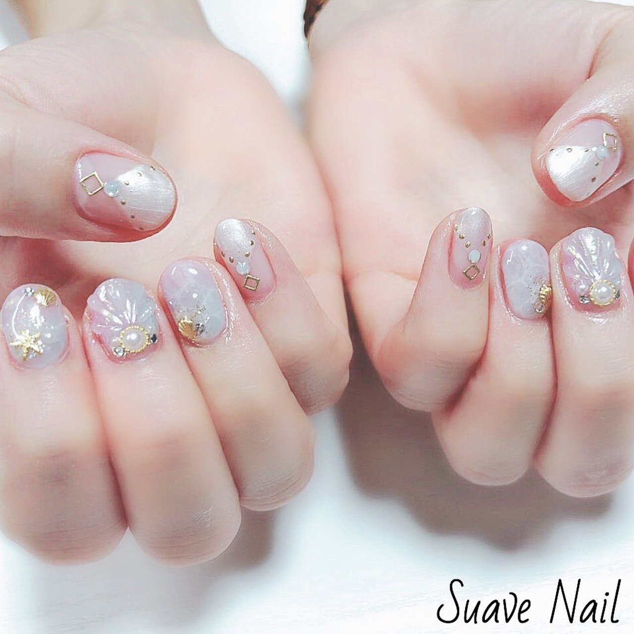夏 ハンド クリア ブルー パープル Ayanaのネイルデザイン No ネイルブック