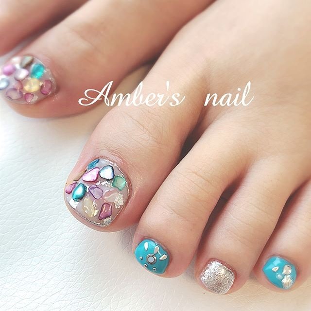 夏 旅行 海 リゾート フット Amber S Nail アンバーズネイルのネイルデザイン No 3406659 ネイルブック