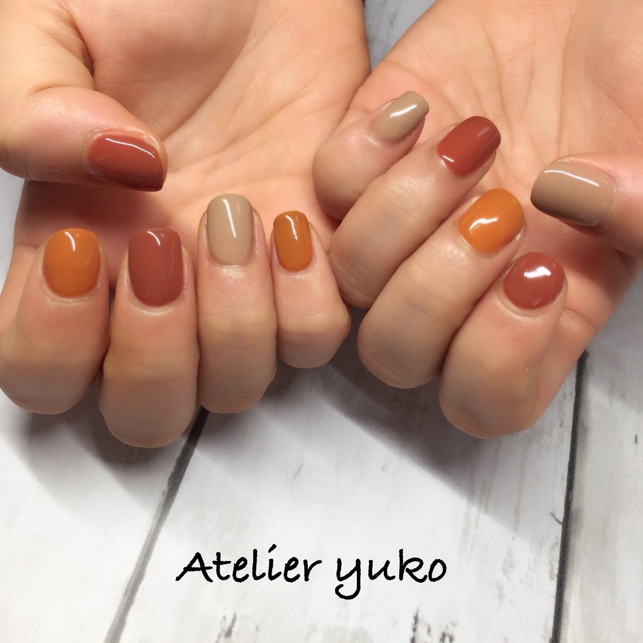 秋 女子会 シンプル ワンカラー ショート Atelier Yukoのネイルデザイン No ネイルブック