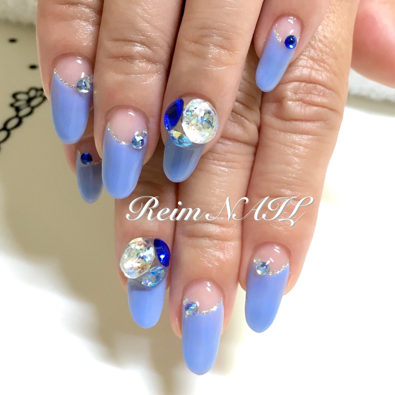 夏 パーティー ハンド フレンチ ラメ Reimのネイルデザイン No ネイルブック