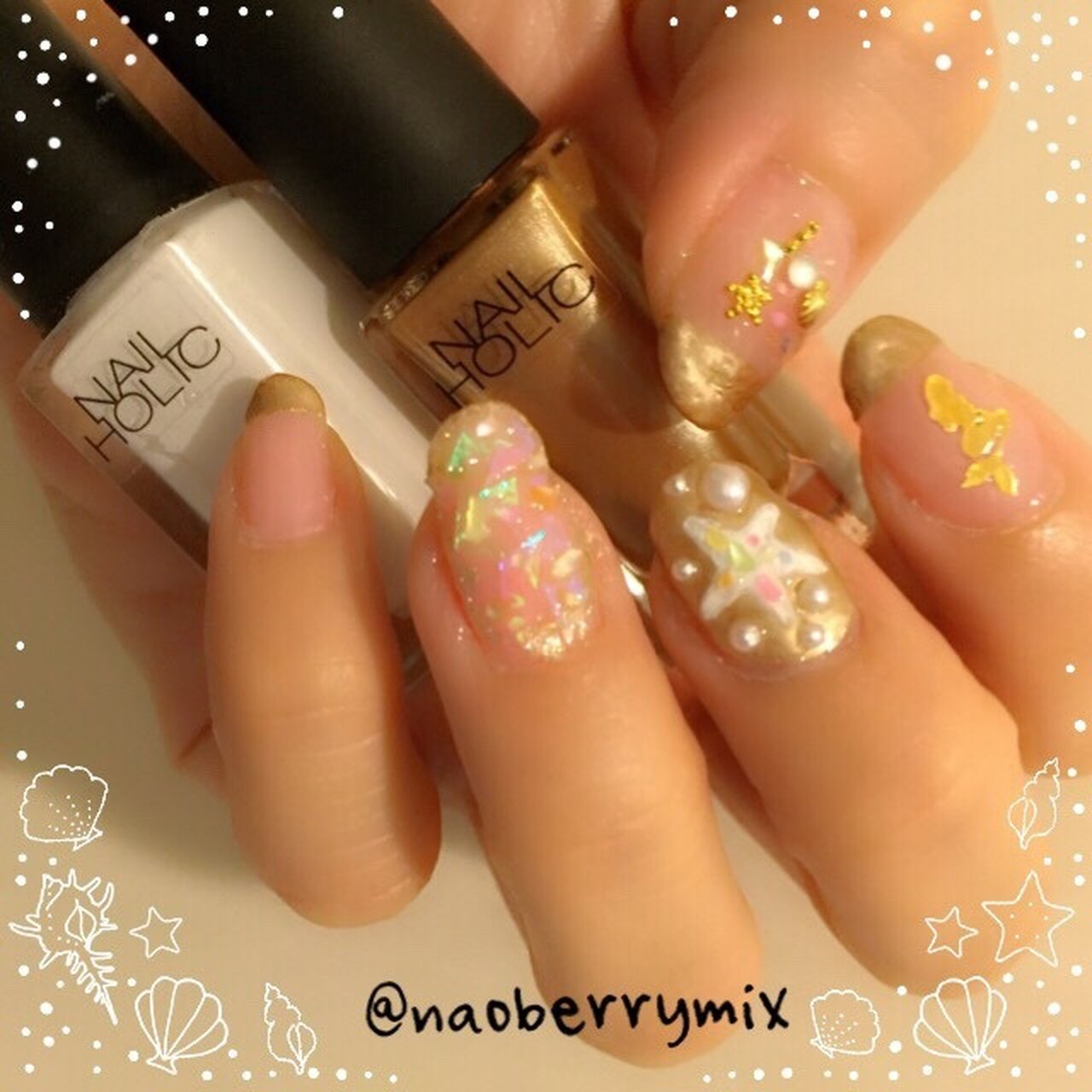 夏 海 ハンド シェル パール Nao のネイルデザイン No ネイルブック