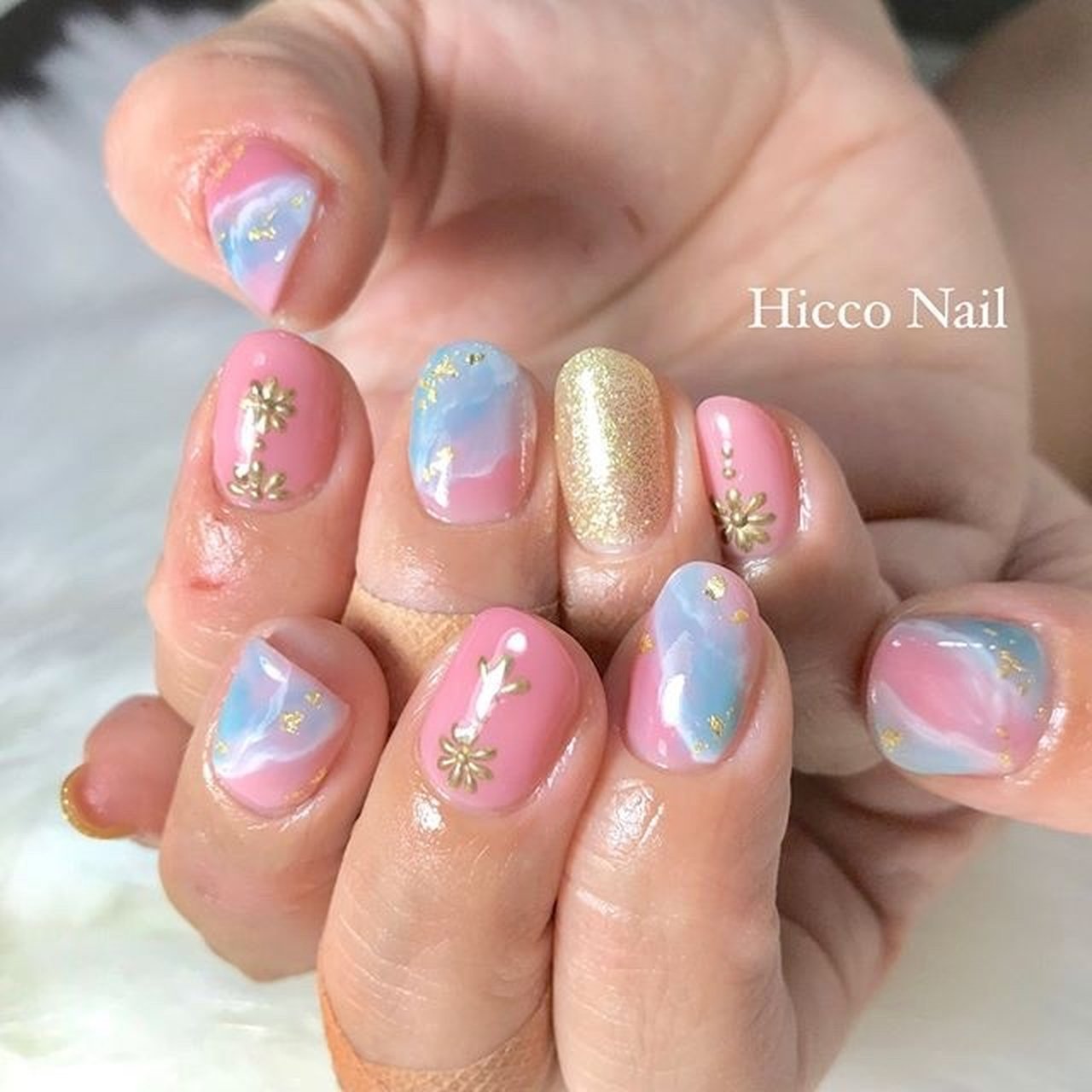 夏 ハンド ニュアンス ショート ピンク Hicconailのネイルデザイン No ネイルブック