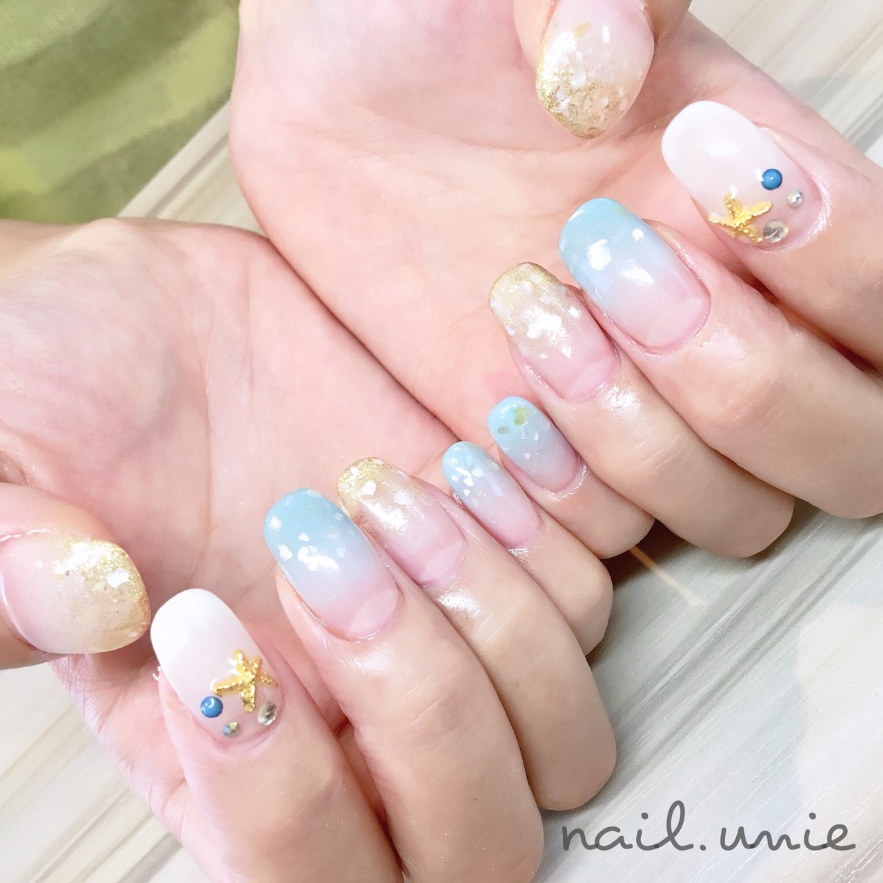 夏 海 リゾート 浴衣 ハンド Nail Unieのネイルデザイン No ネイルブック