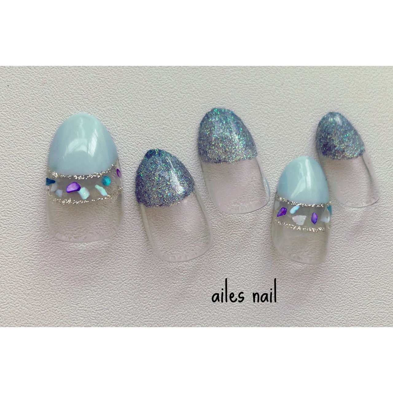 夏 ハンド フレンチ ラメ シェル 府中 Ailes Nail エールネイルのネイルデザイン No ネイルブック