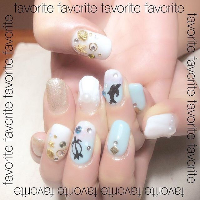 夏 旅行 海 リゾート ハンド Mioumodeのネイルデザイン No ネイルブック