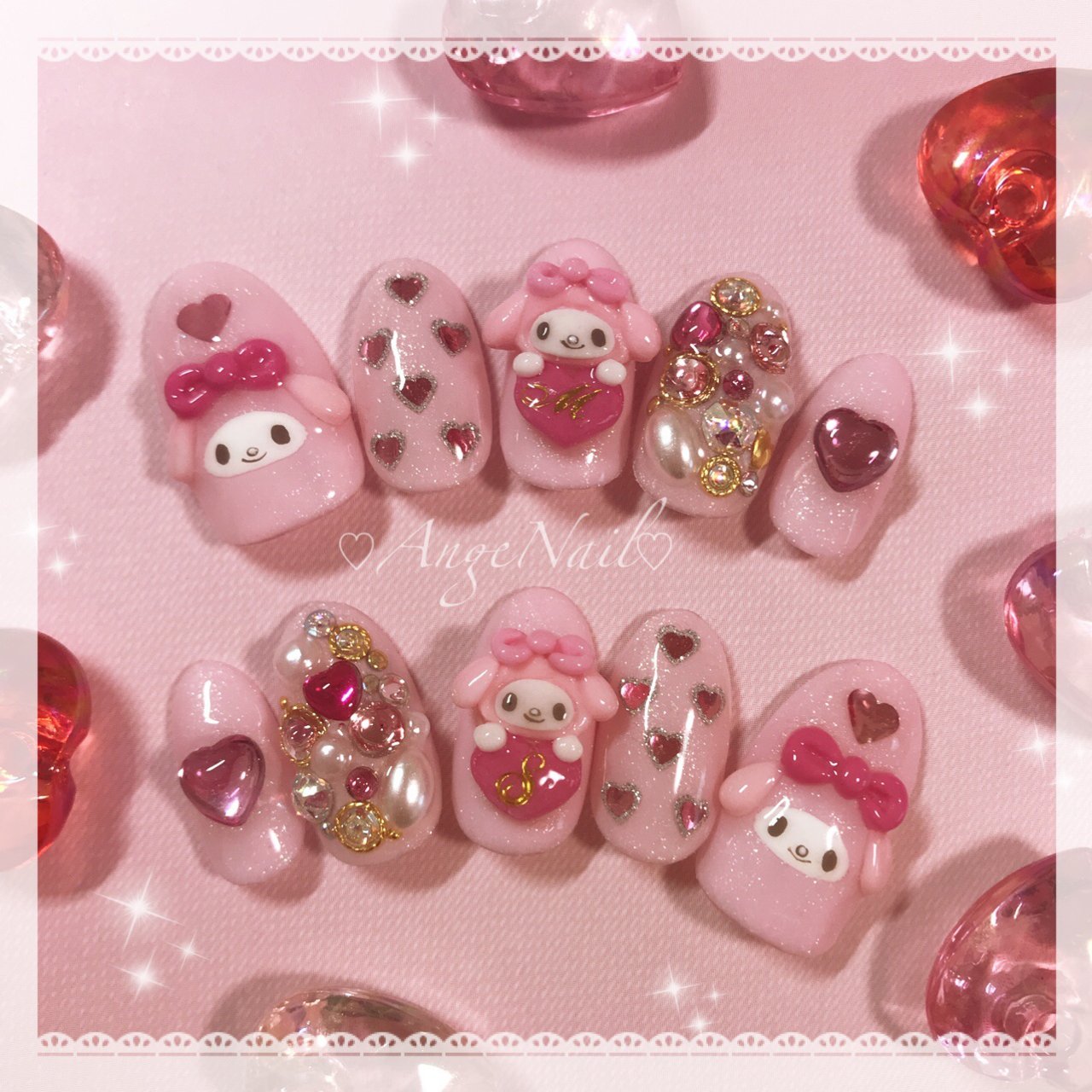 ハンド/3D/ピンク/ネイルチップ - AngeNailのネイルデザイン[No