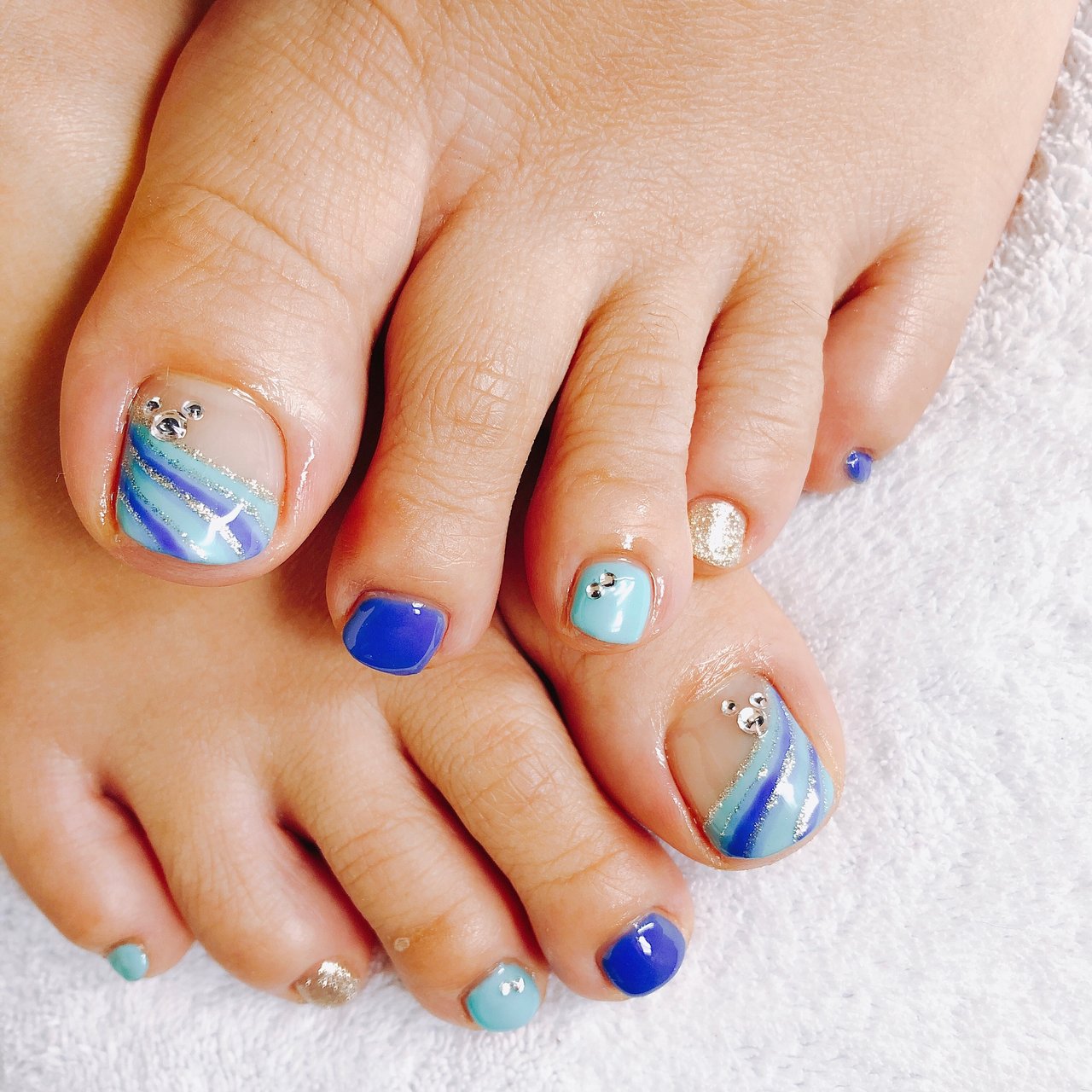 夏 オールシーズン 海 パーティー フット 咲nail サキネイル の