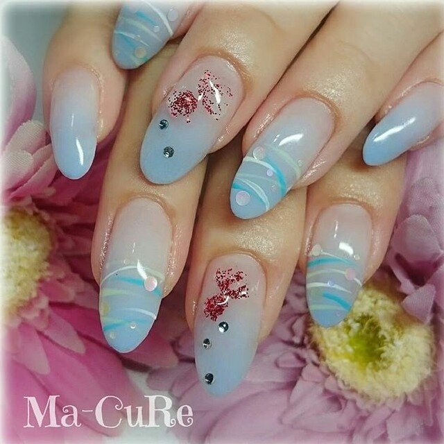 夏 浴衣 オフィス ハンド シンプル Ma Cureのネイルデザイン No 3421837 ネイルブック