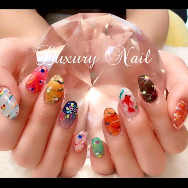 夏 海 浴衣 デート ハンド ちいやんのネイルデザイン No ネイルブック