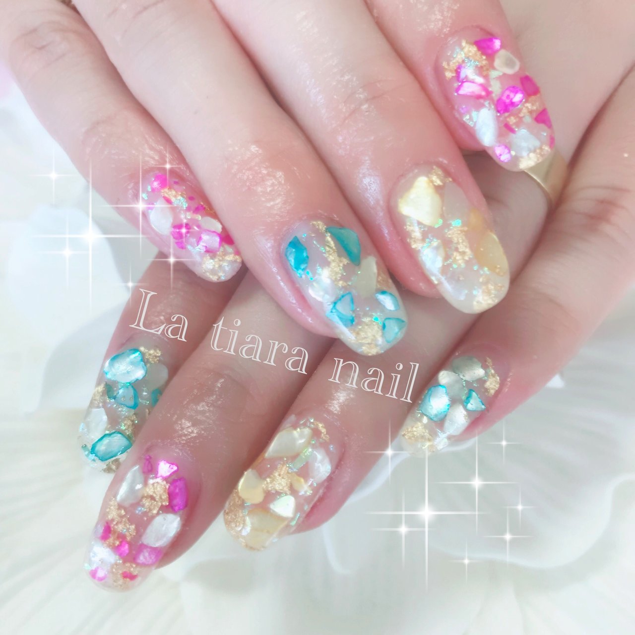 春 夏 秋 海 ハンド La Tiara Nail ラ ティアラ のネイルデザイン No 3424909 ネイルブック