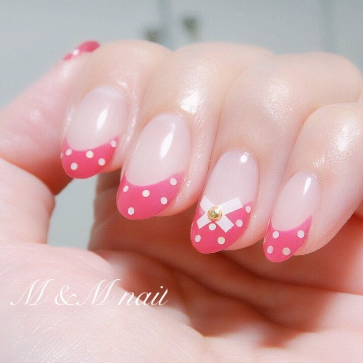 オールシーズン 女子会 ハンド フレンチ ドット Mandmnailのネイルデザイン No ネイルブック