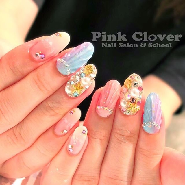 夏 お正月 海 リゾート ハンド Pink Clover ネイルサロン スクールのネイルデザイン No ネイルブック