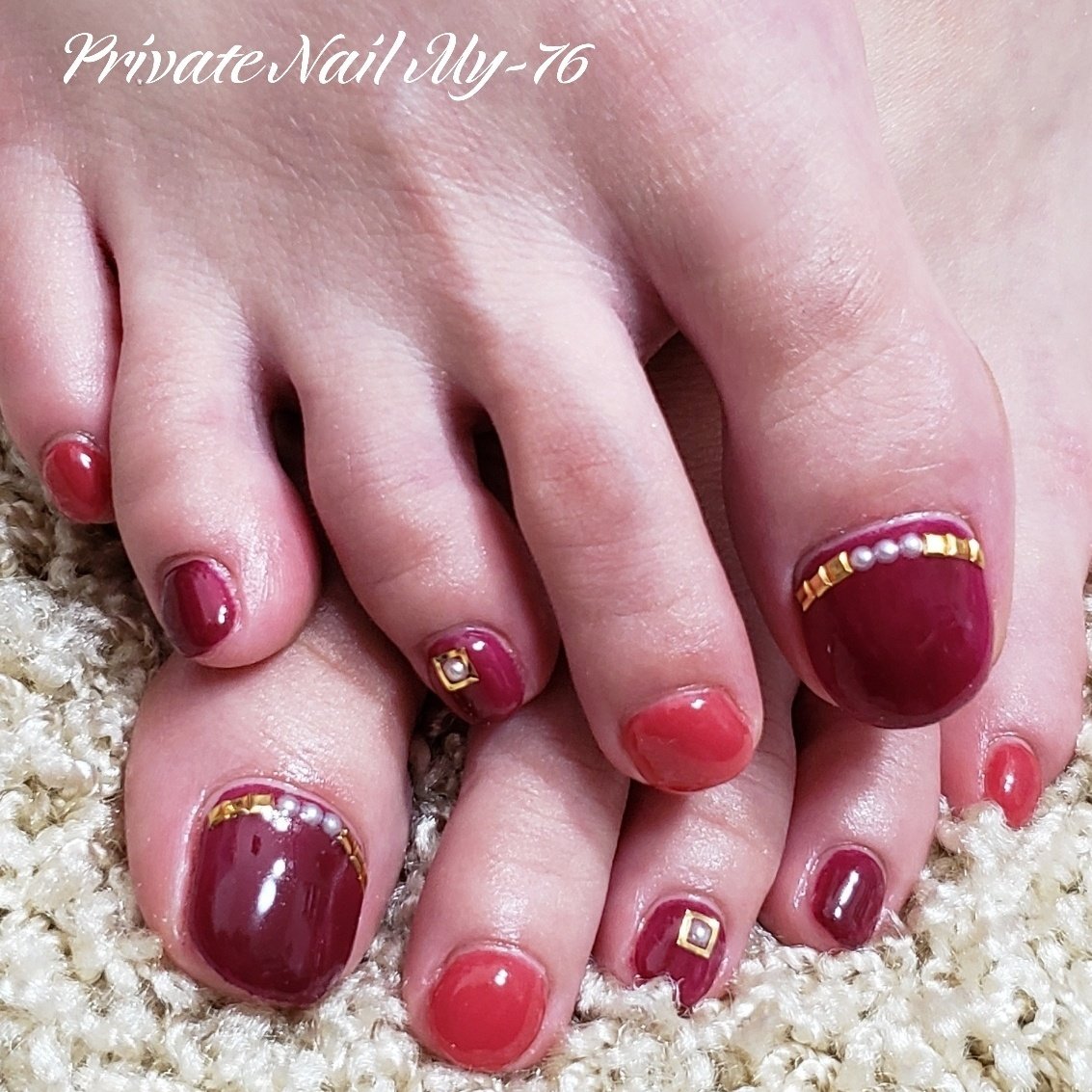 秋 冬 オフィス パーティー フット Private Nail My 76のネイルデザイン No 3428908 ネイルブック