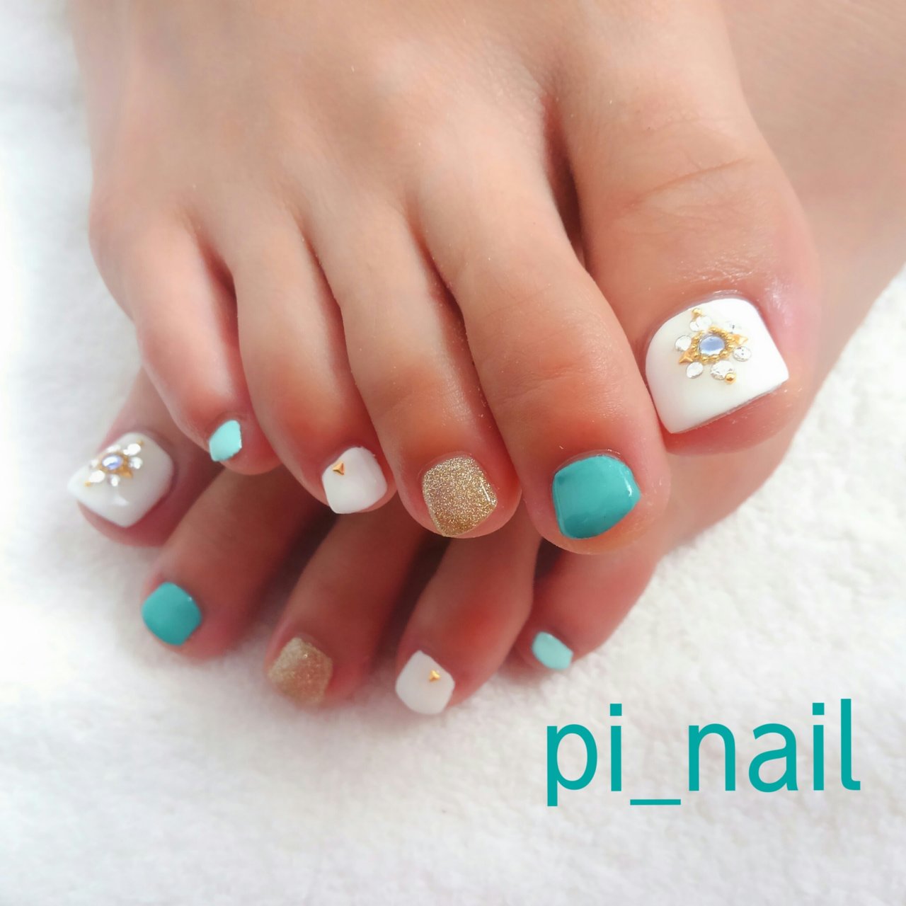 夏 海 フット シンプル ワンカラー Pi Nailのネイルデザイン No ネイルブック