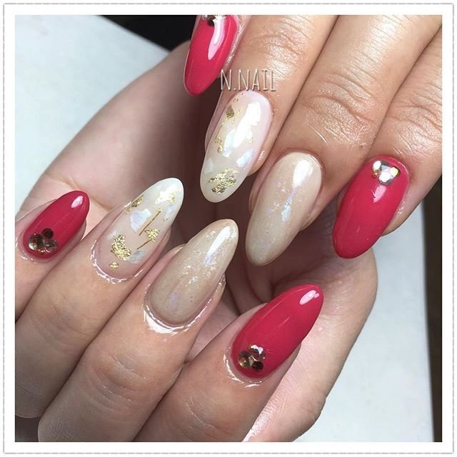 ベージュ レッド グレージュ N Nailのネイルデザイン No ネイルブック