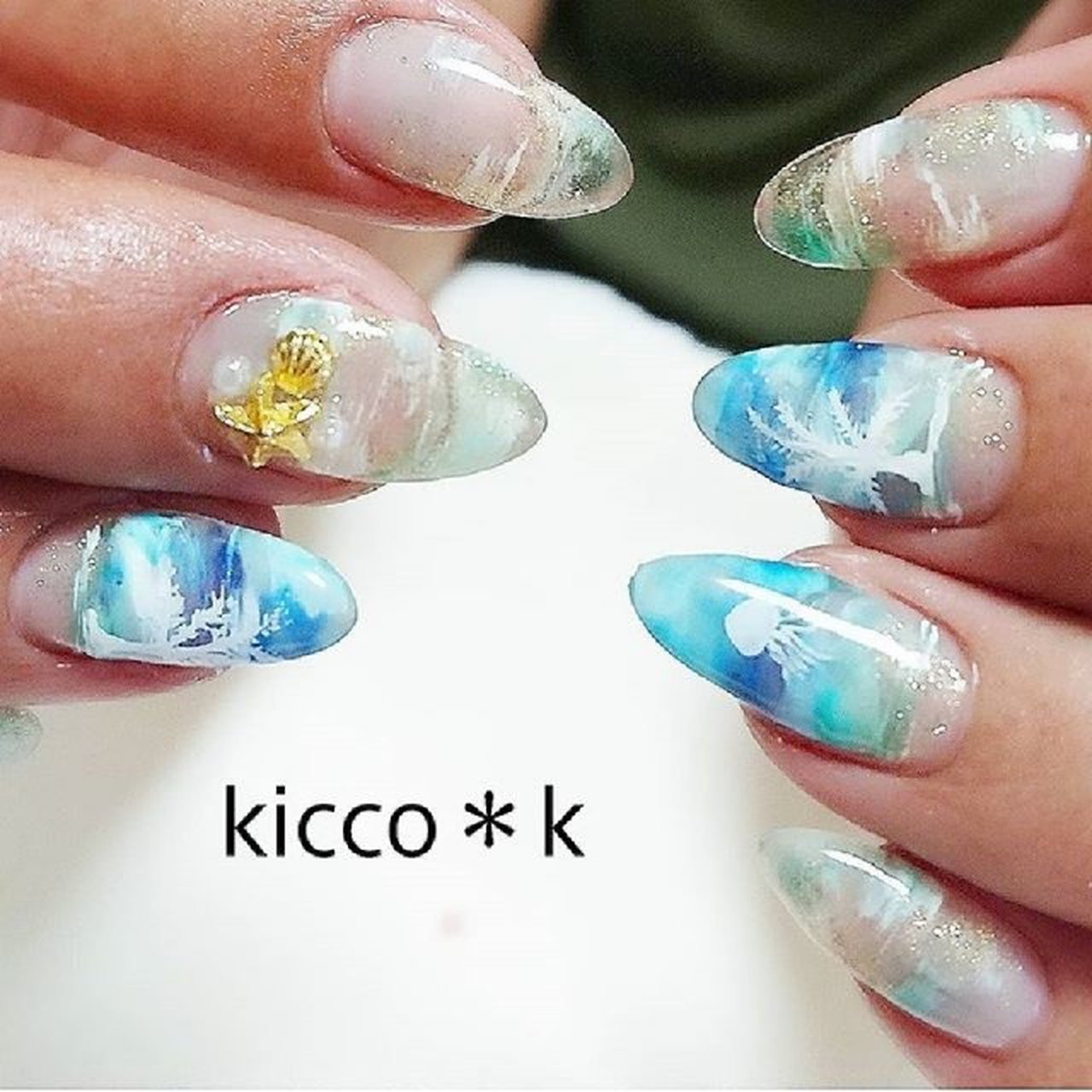 夏 旅行 海 リゾート ハンド Kicco K Nailのネイルデザイン No ネイルブック