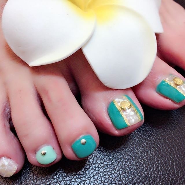 夏 海 リゾート 浴衣 フット スクール サロン スパイスネイルズのネイルデザイン No ネイルブック