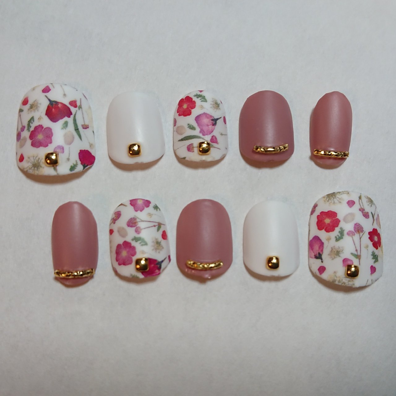 オールシーズン オフィス ハンド フラワー アンティーク Mito Ssのネイルデザイン No ネイルブック