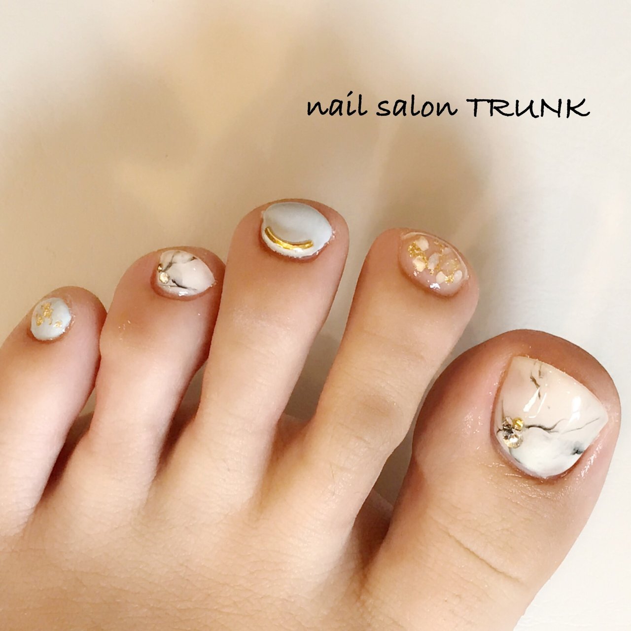 春 夏 フット シェル 大理石 Nail Trunkのネイルデザイン No ネイルブック