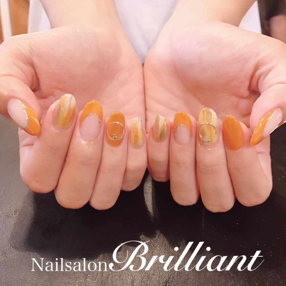 夏 秋 オフィス デート ハンド Nailsalonbrilliantのネイルデザイン No ネイルブック