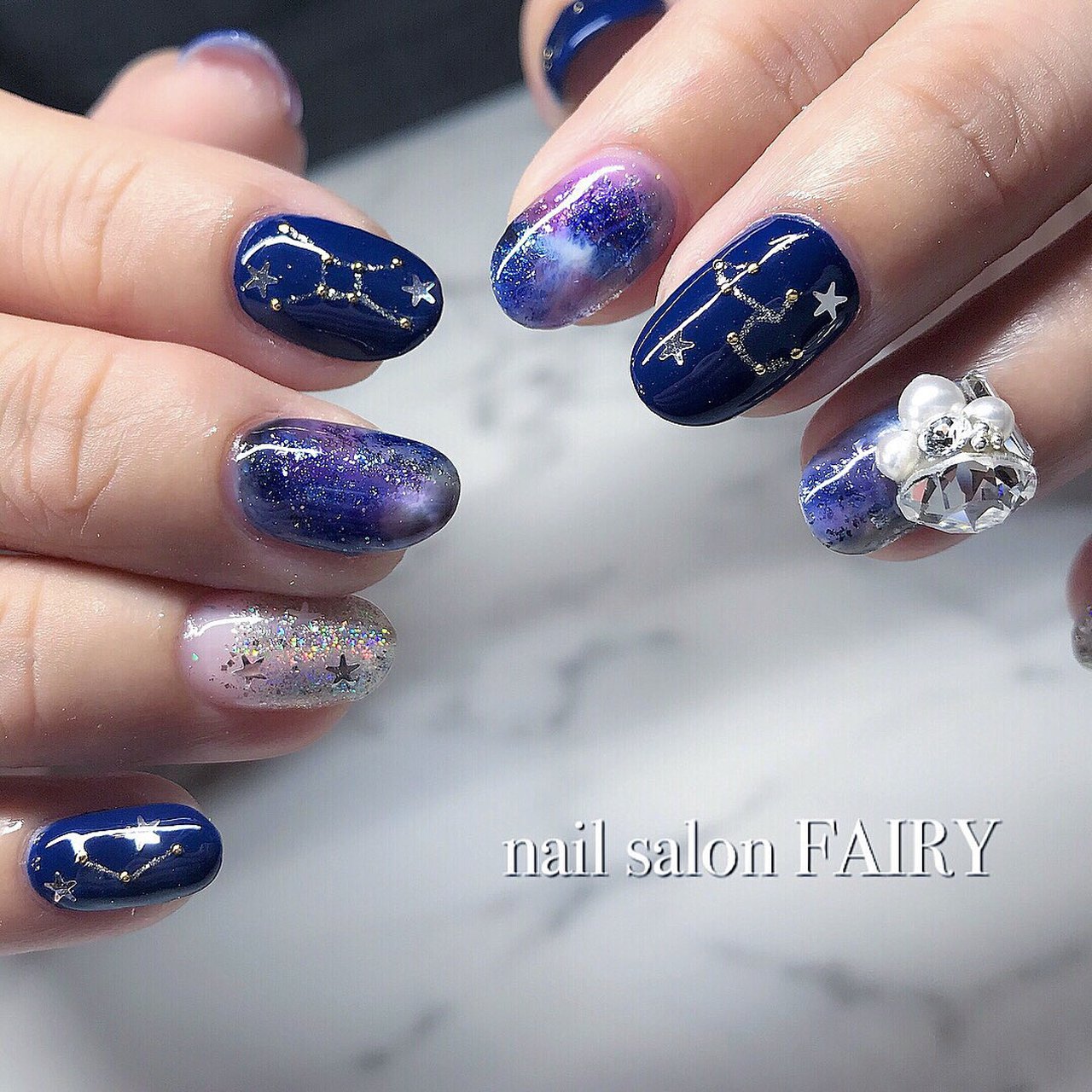 夏 オールシーズン ハンド 星 ミディアム メンズネイリストteruのネイルデザイン No ネイルブック