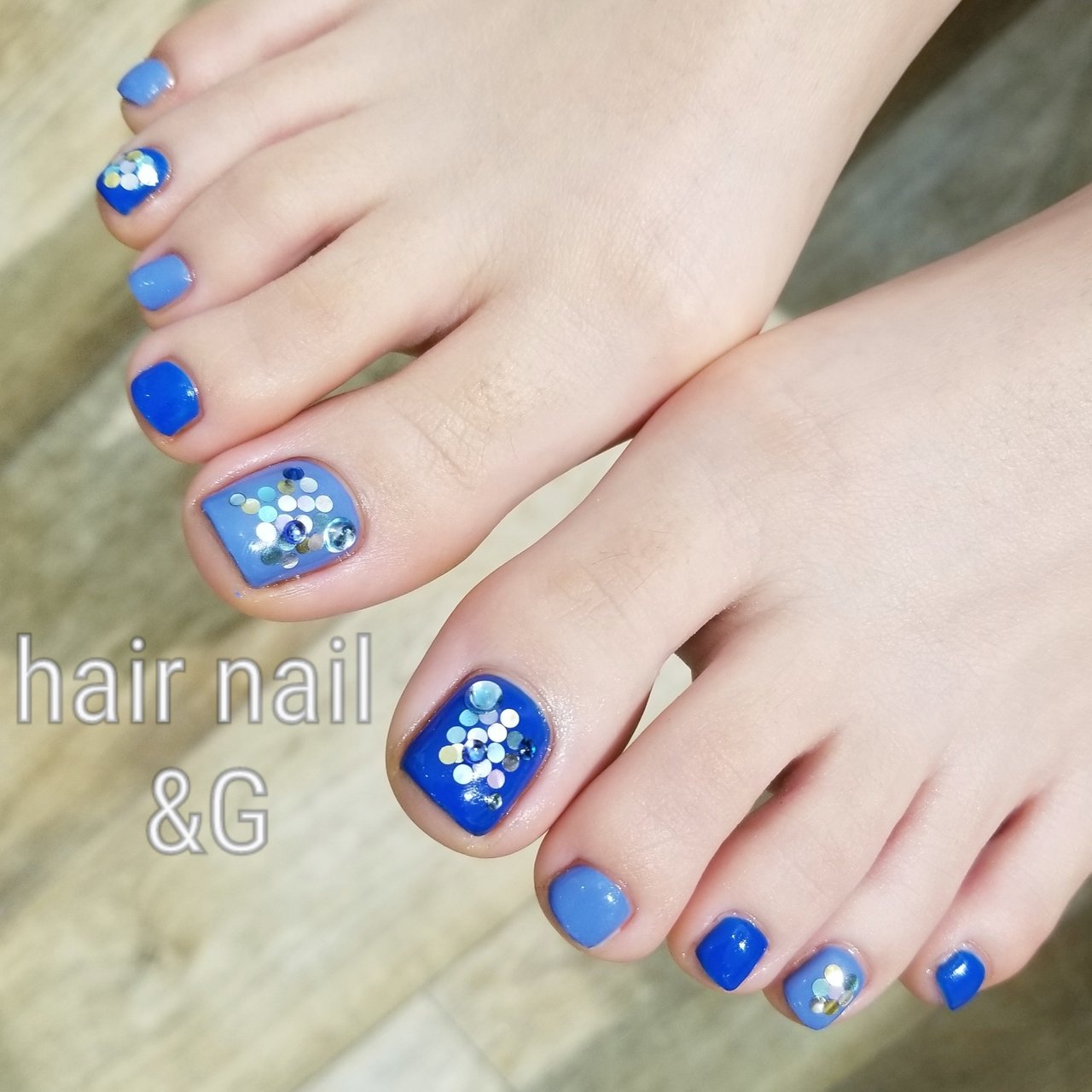 夏 海 浴衣 フット ホログラム Hair Nail And Gのネイルデザイン No 3441200 ネイルブック