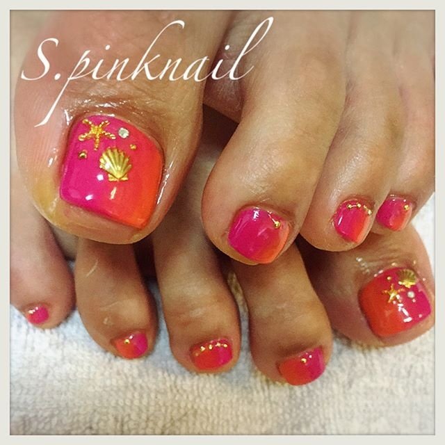 夏 秋 海 リゾート フット さこかずえのネイルデザイン No ネイルブック