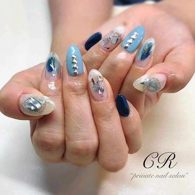 夏 秋 シェル チェーン ロング 久留米市 善導寺町 プライベートネイルサロン Cr シーアール のネイルデザイン No ネイルブック