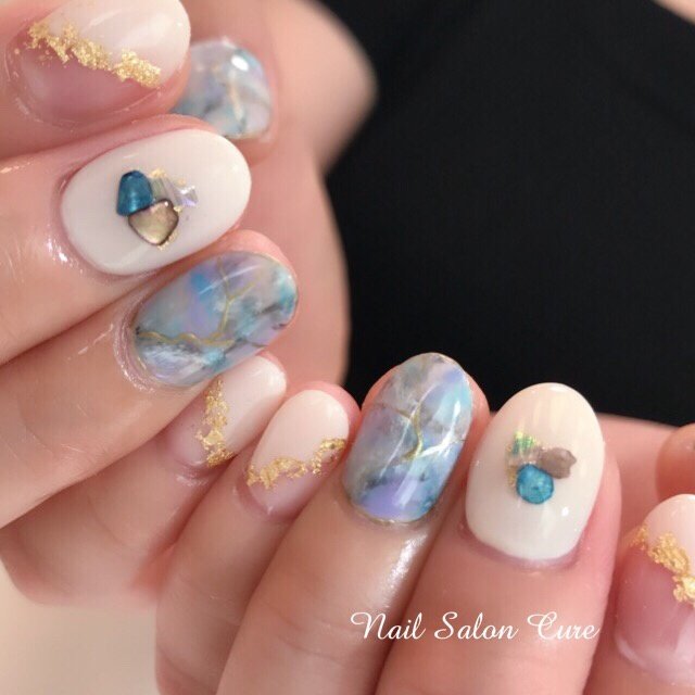 夏 秋 オールシーズン オフィス ハンド Nail Salon Cureのネイルデザイン No ネイルブック