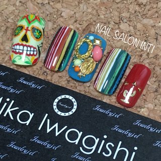 メキシカンスカルのネイルデザイン ネイルブック