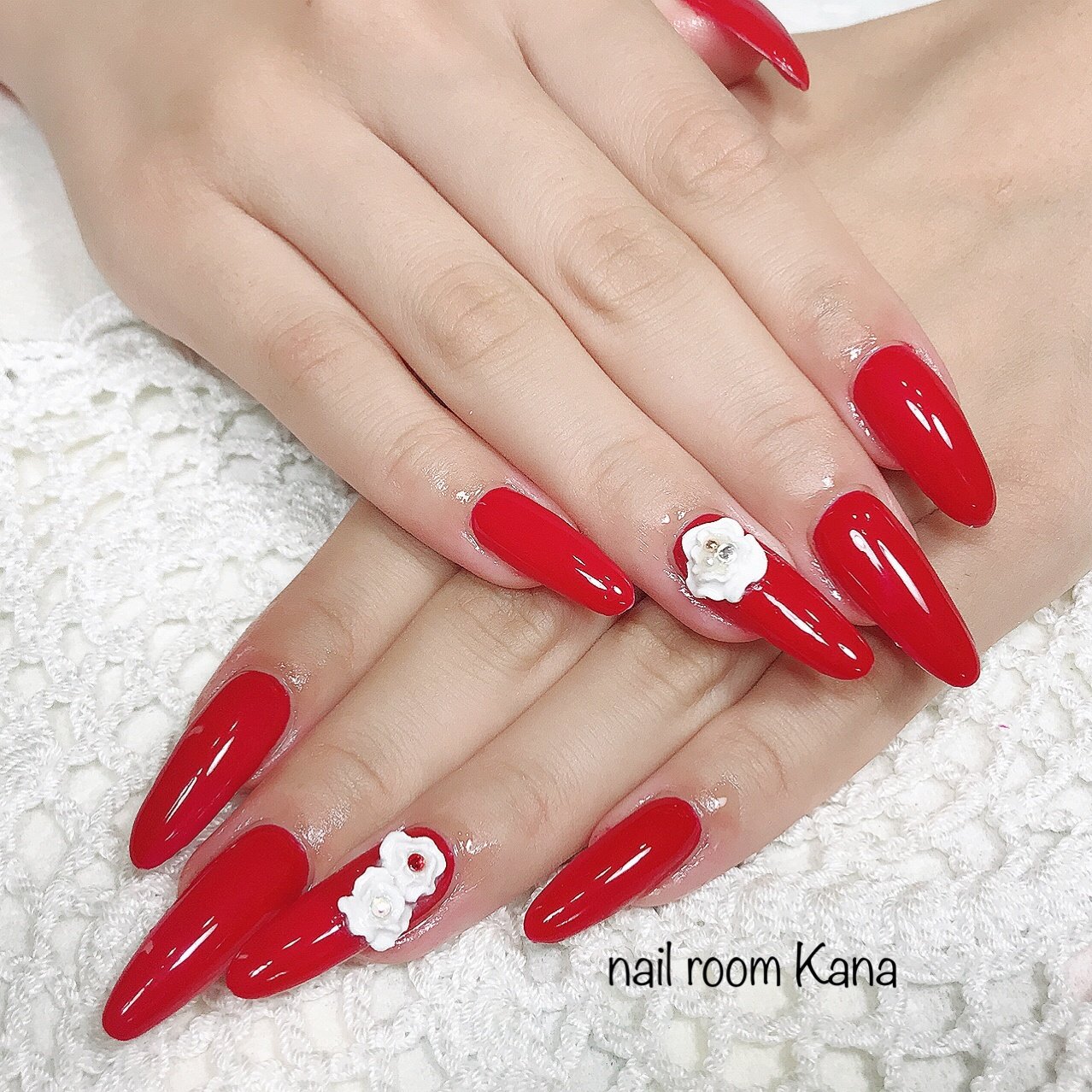 オールシーズン ハンド ワンカラー スーパーロング レッド Nail Room Kanaのネイルデザイン No ネイルブック