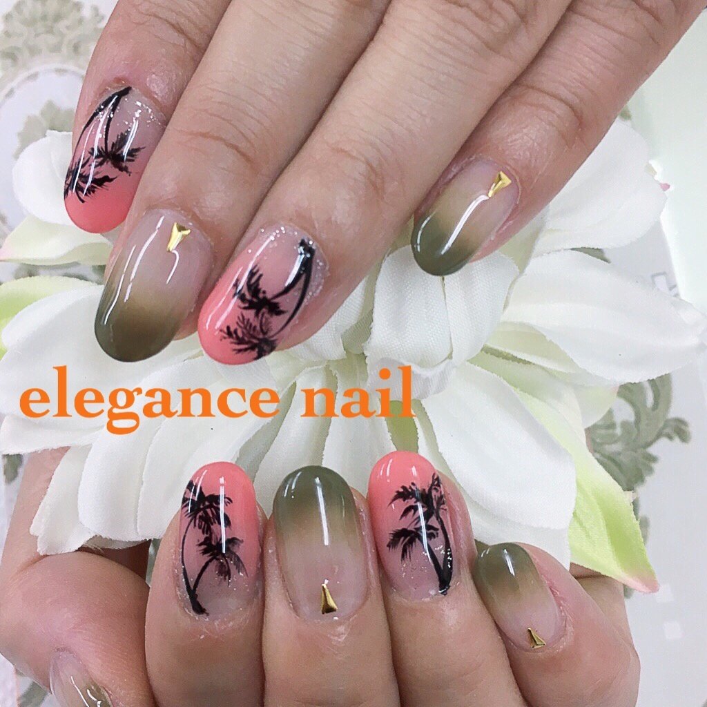夏 秋 海 リゾート ハンド Elegance7のネイルデザイン No ネイルブック