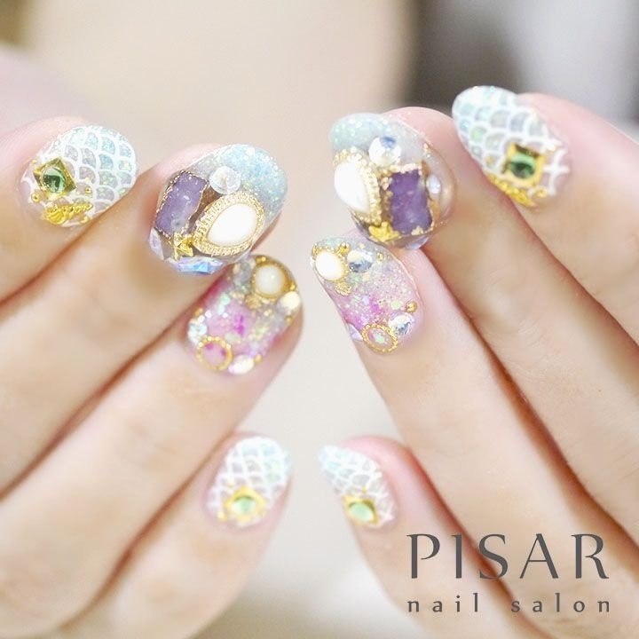 夏 海 リゾート 浴衣 ハンド Nailsalon Pisarのネイルデザイン No 3464363 ネイルブック