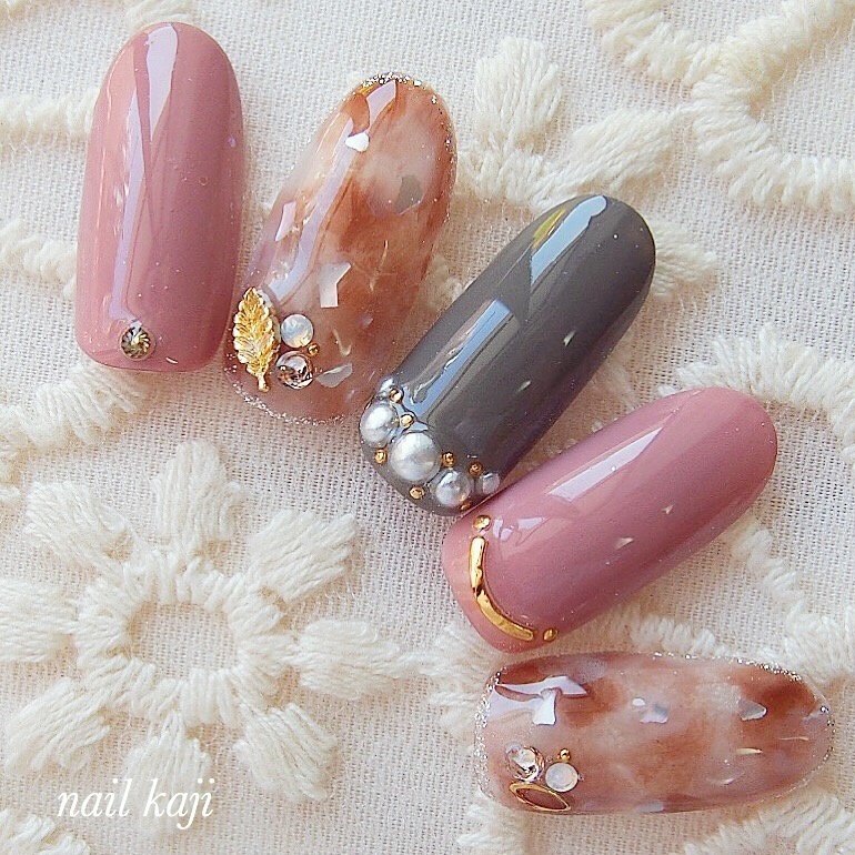 秋 冬 オールシーズン オフィス ハンド Nail Kajiのネイルデザイン No ネイルブック