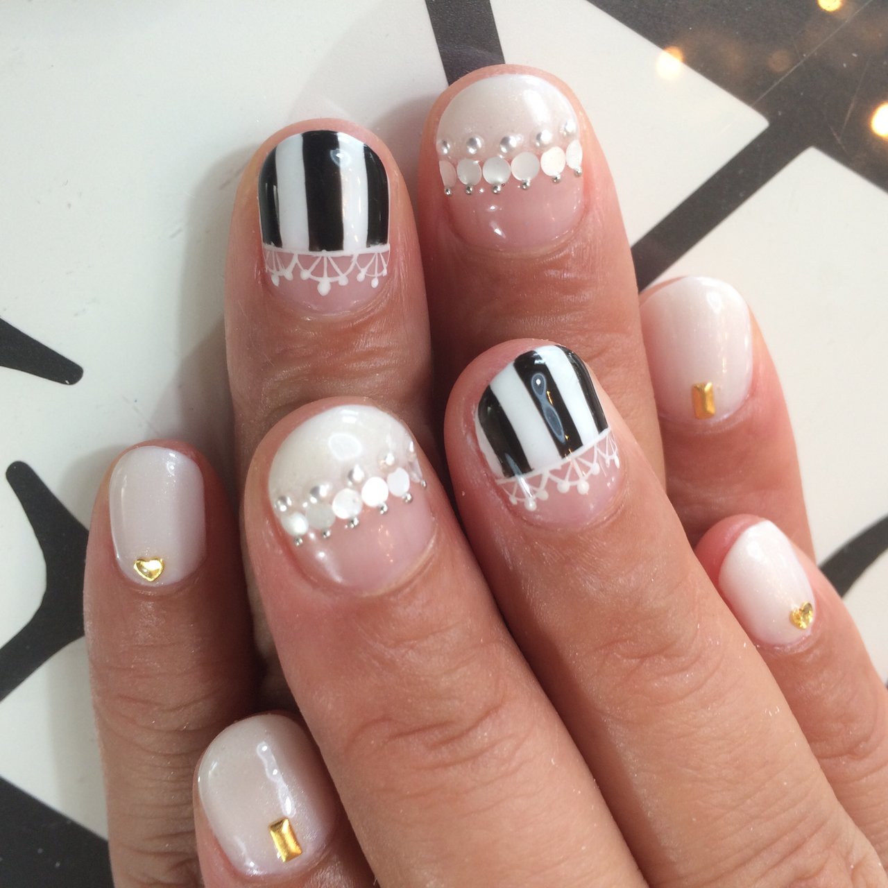 オールシーズン オフィス ハンド フレンチ ホログラム Nail Salon Paint 吉祥寺のネイルデザイン No ネイル ブック