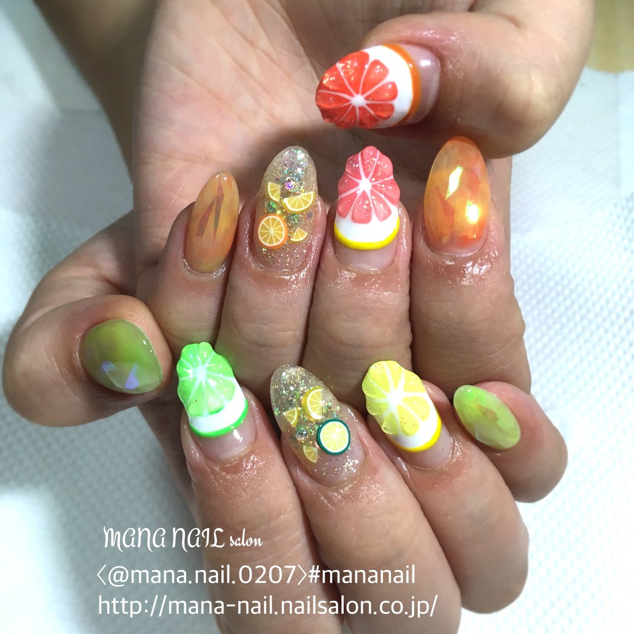 夏 浴衣 ライブ 女子会 ハンド Mana Nail Salonのネイルデザイン No