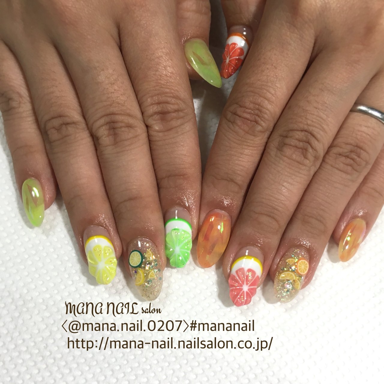 夏 浴衣 ライブ 女子会 ハンド Mana Nail Salonのネイルデザイン No